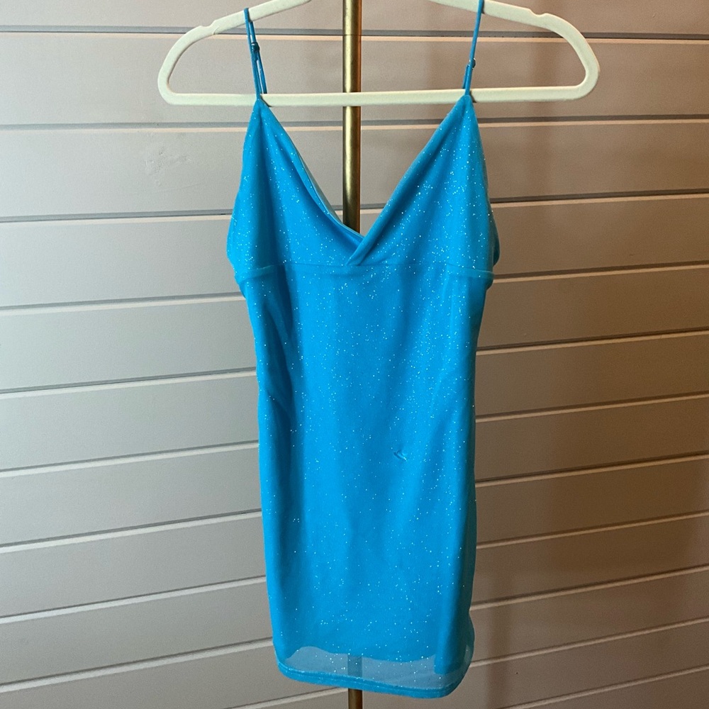 Superdown Shimmering Turquoise Dress